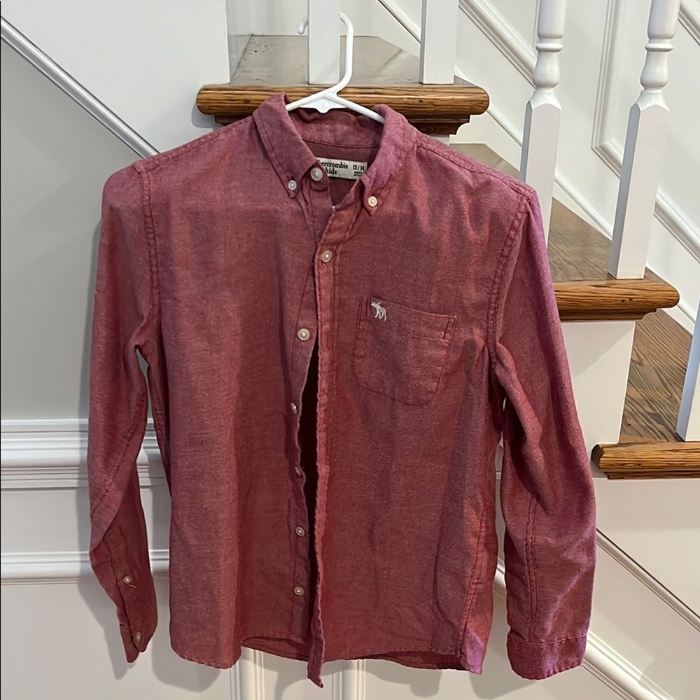 Boys Red Abercrombie Kids Shirt Size 13/14